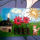 панно "Домик в деревне"