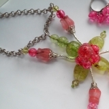 Колье-подвеска и кольцо "Сказочный цветок"